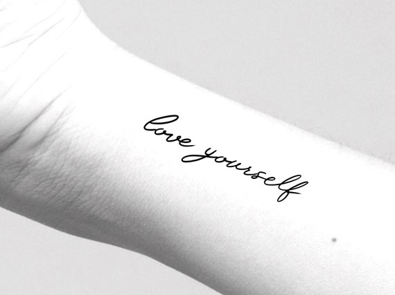 Love Yourself Temporary Tattoo / Love Tattoo / Words Tattoo ...