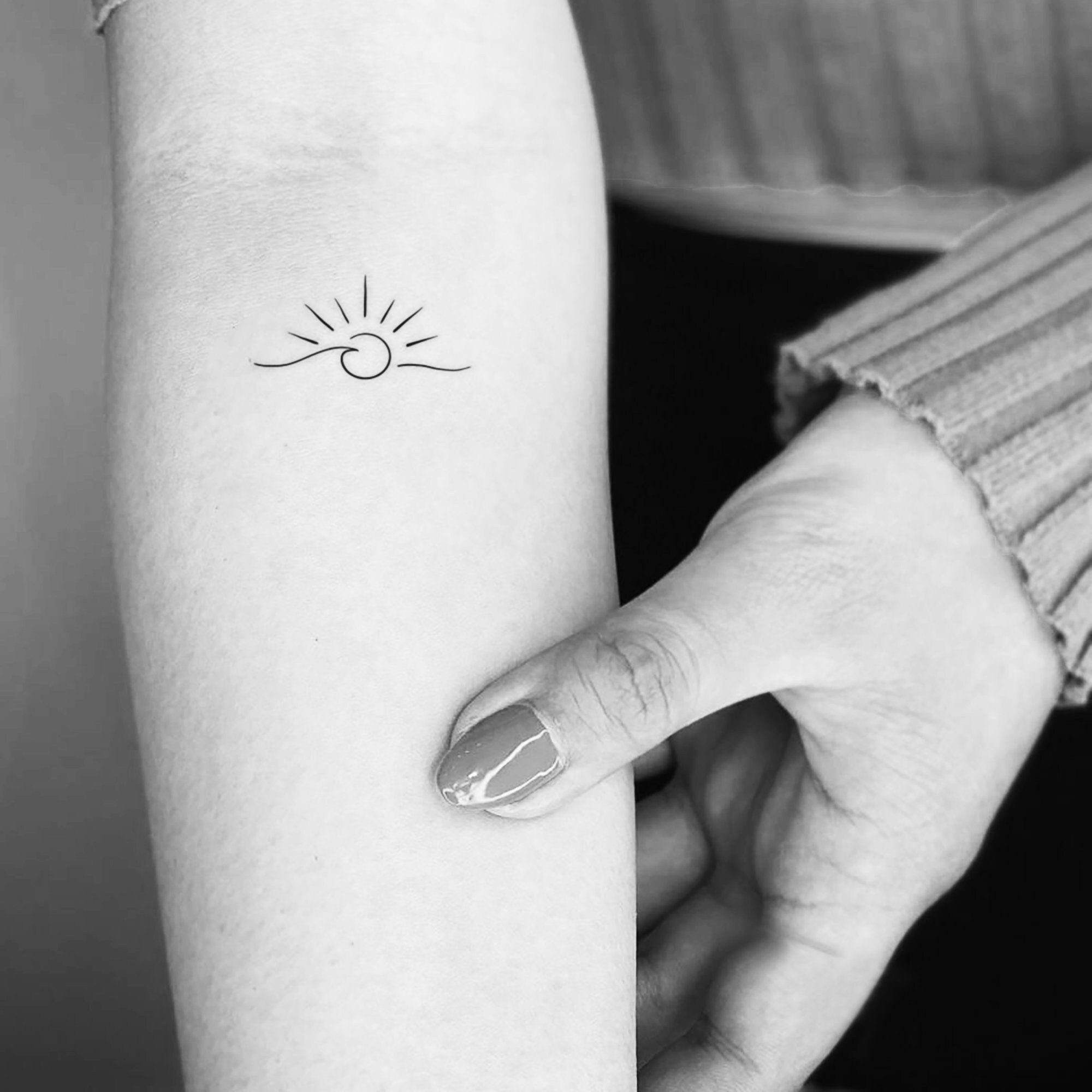 Wave Sunrise Temporary Tattoo (Set of 3)