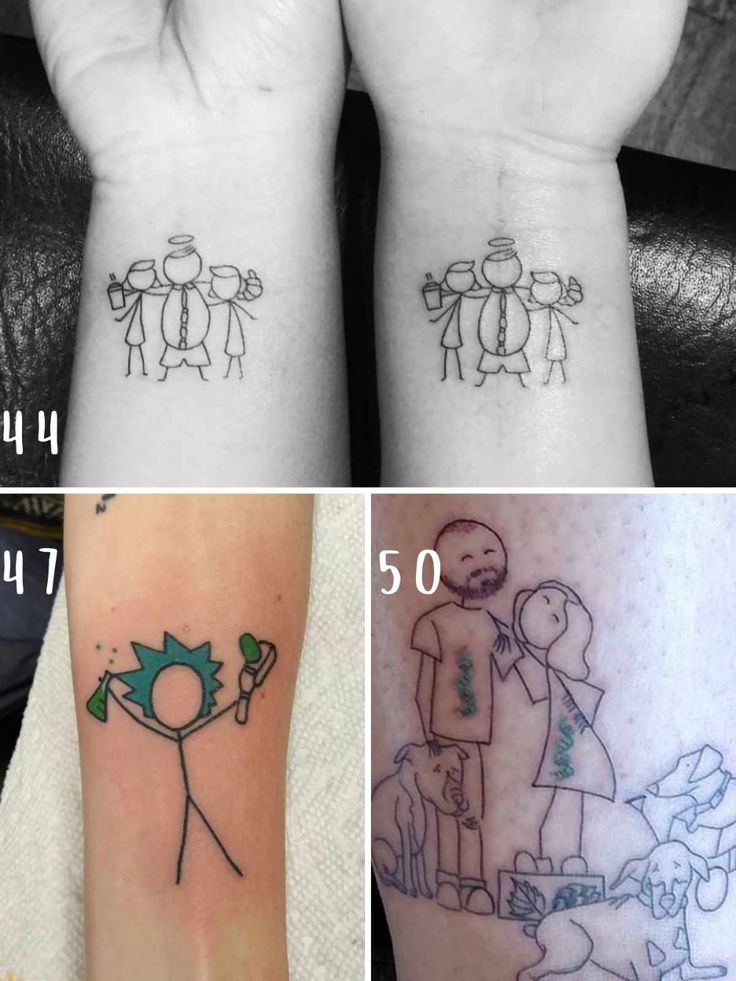 83 Stick Figure Tattoo Ideas For Families & Friends