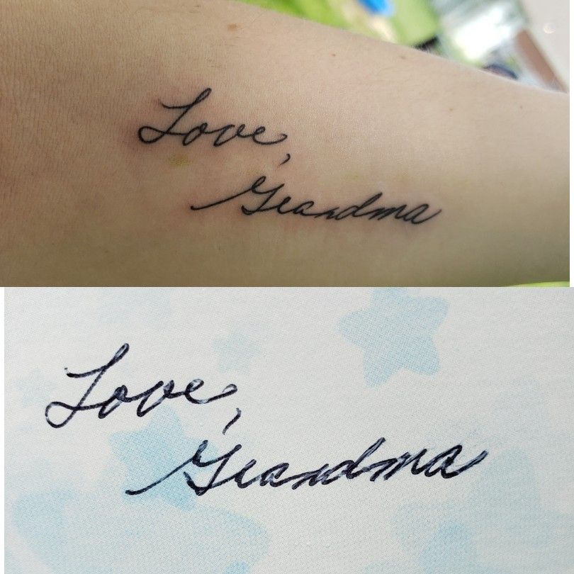 Grandma Signature Memorial Tattoo