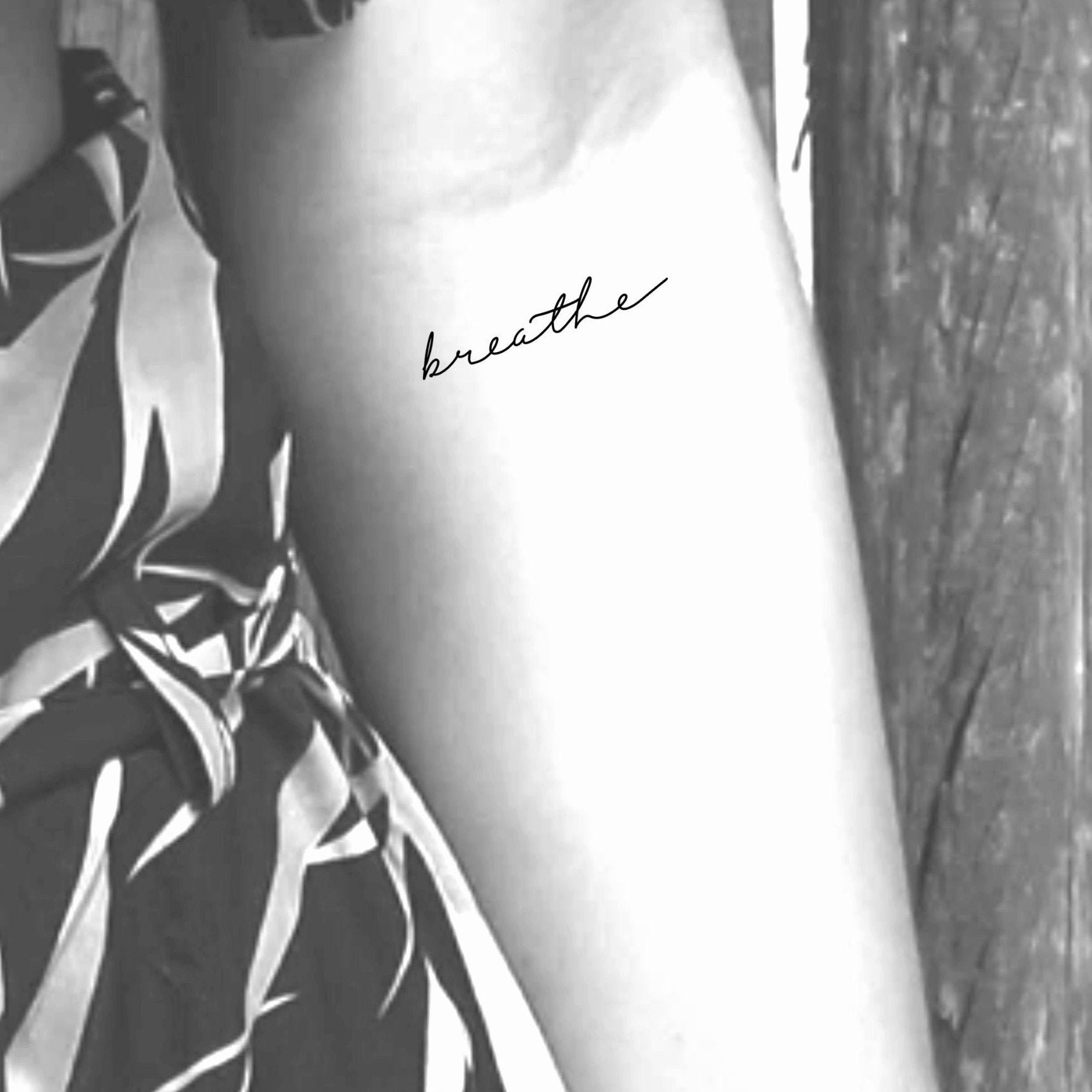 Breathe Temporary Tattoo / Breathe Handwriting Tattoo - Etsy