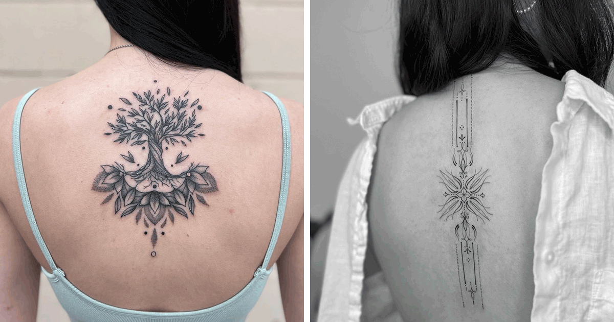 91 Beautiful Spine Tattoos That Make The Pain Worth It | Bored Panda