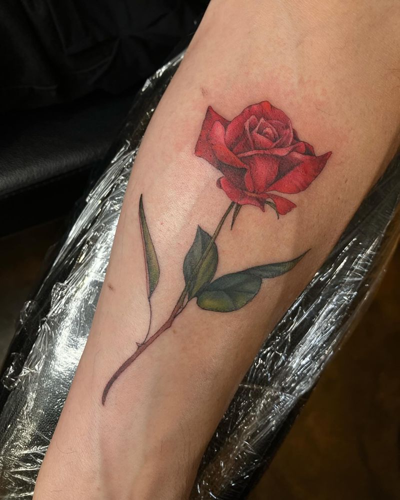 Classic Rose Tattoo