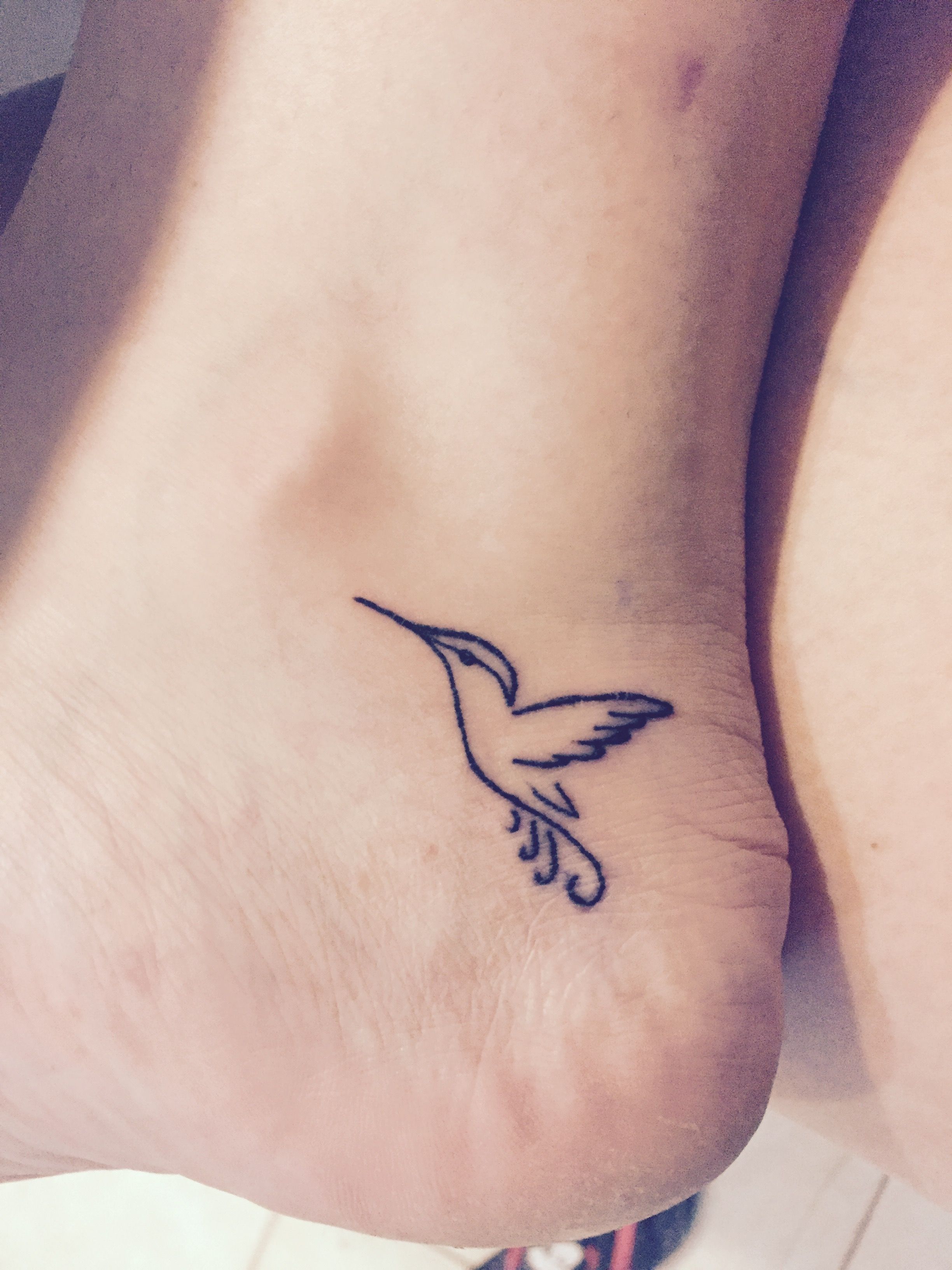Hummingbird Tattoo on Ankle