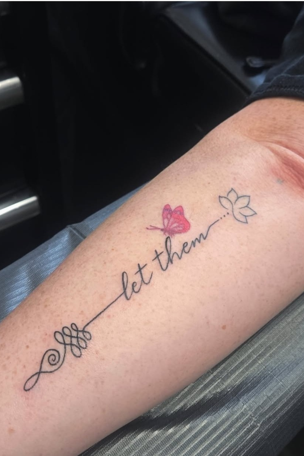 Let Them Tattoo with flowers and butterfly