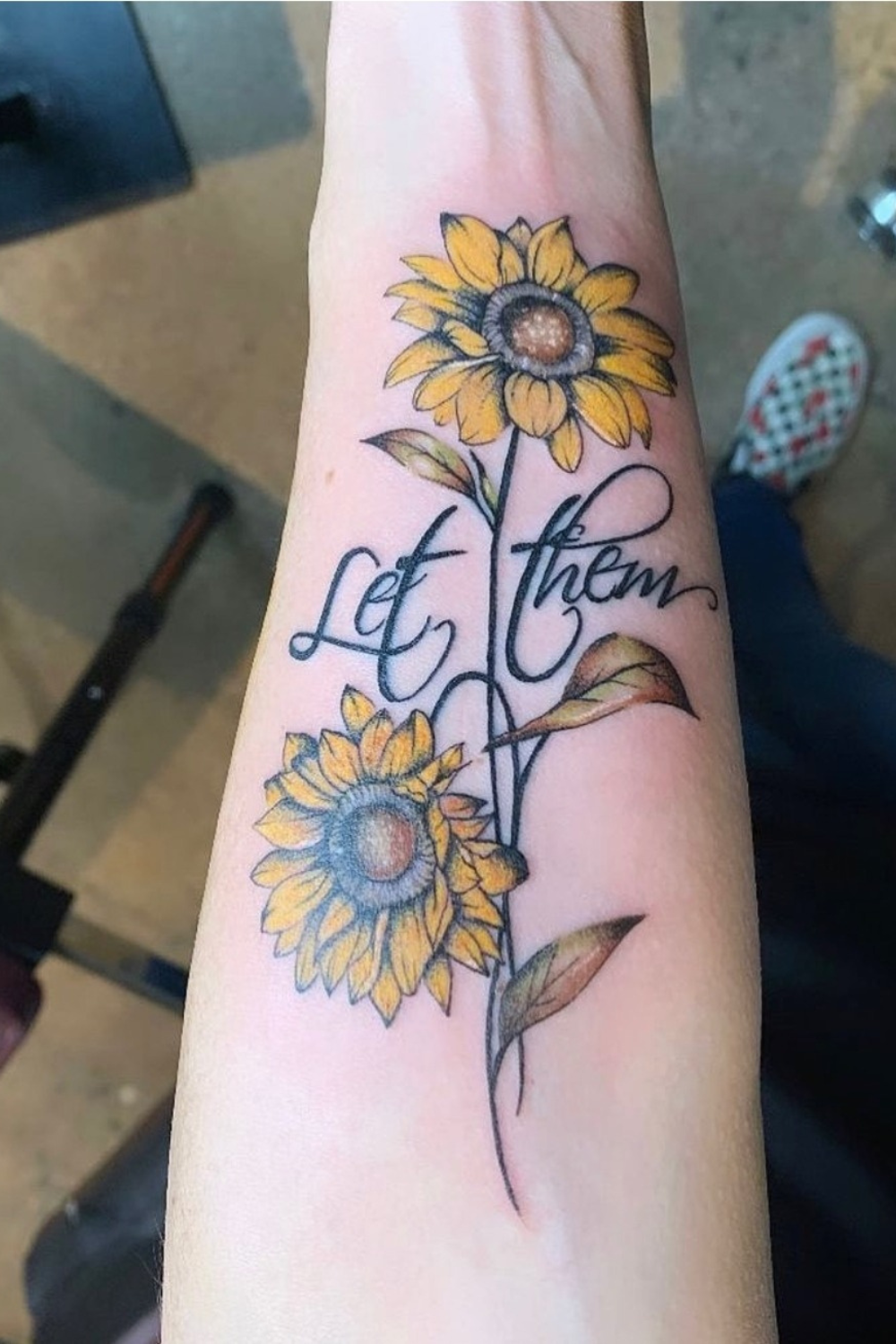 Let Them Tattoo with sunflowers