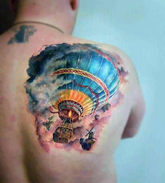70 Rad Hot Air Balloon Tattoo Designs for Men [2024 Guide]