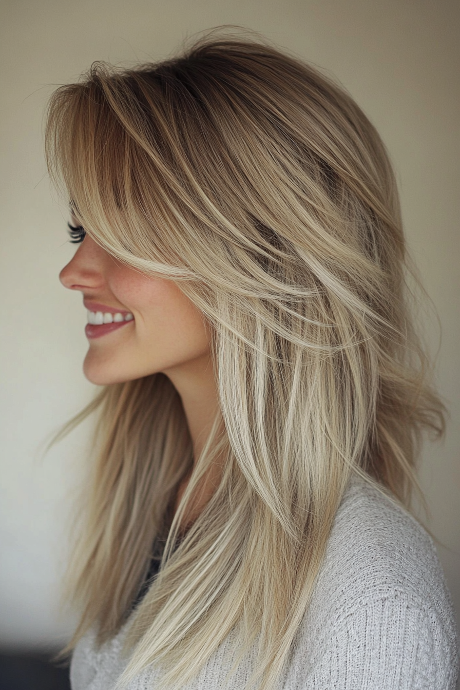 4. Wispy Curtain Layers in Sandy Blonde (Messy Hairstyles) - Messy Hairstyles