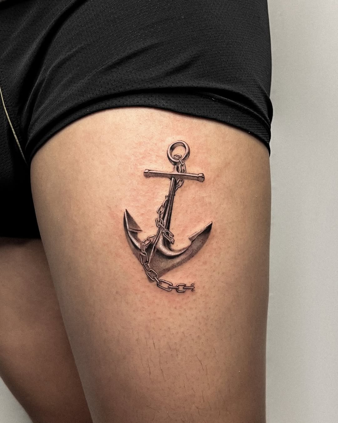 Eye-catching anchor tattoo with intricate details