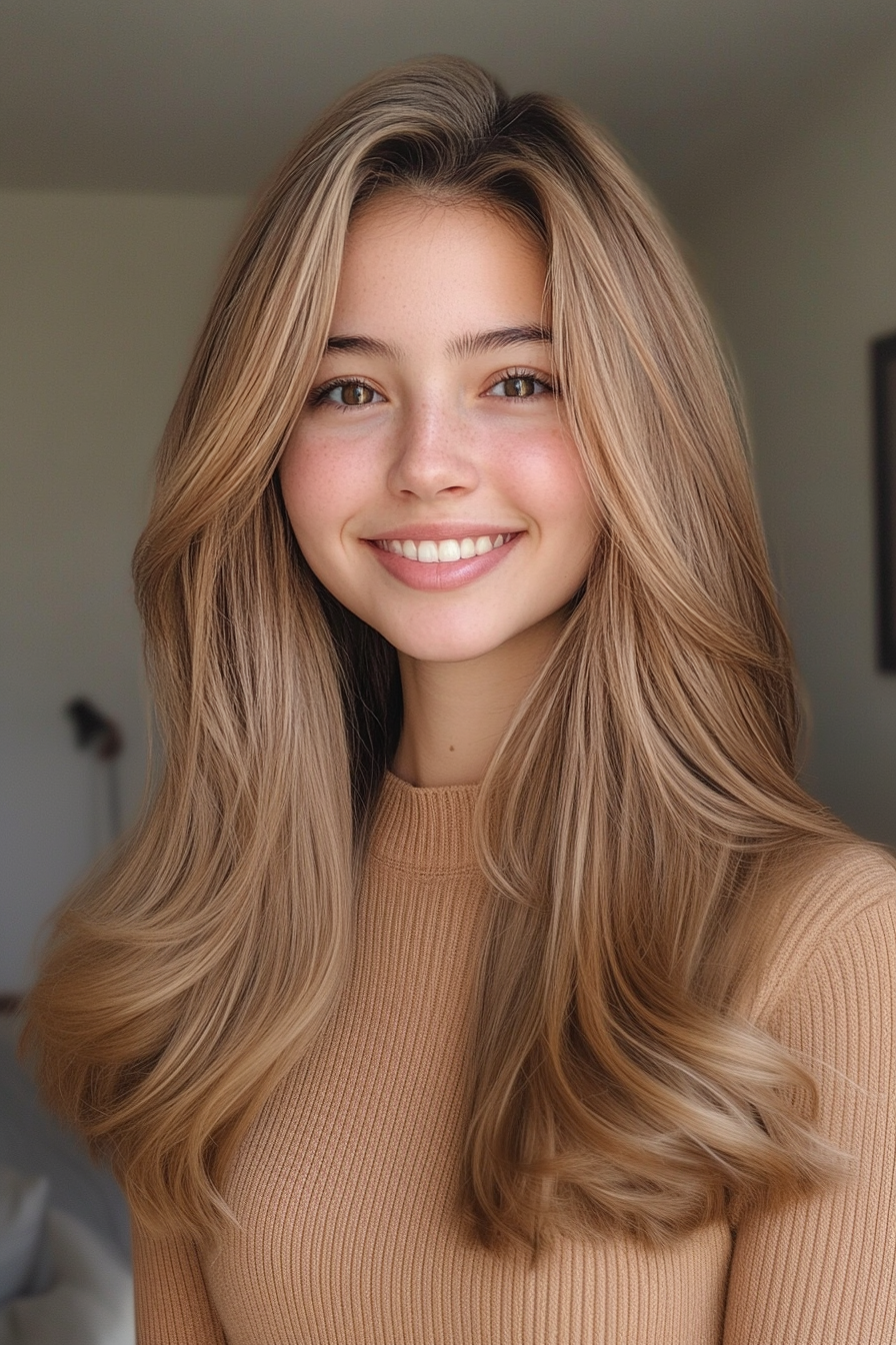 23. Layered Sandy Brown Cut with Tapered Front (Straight Hair Haircuts) - Straight Hair Haircuts