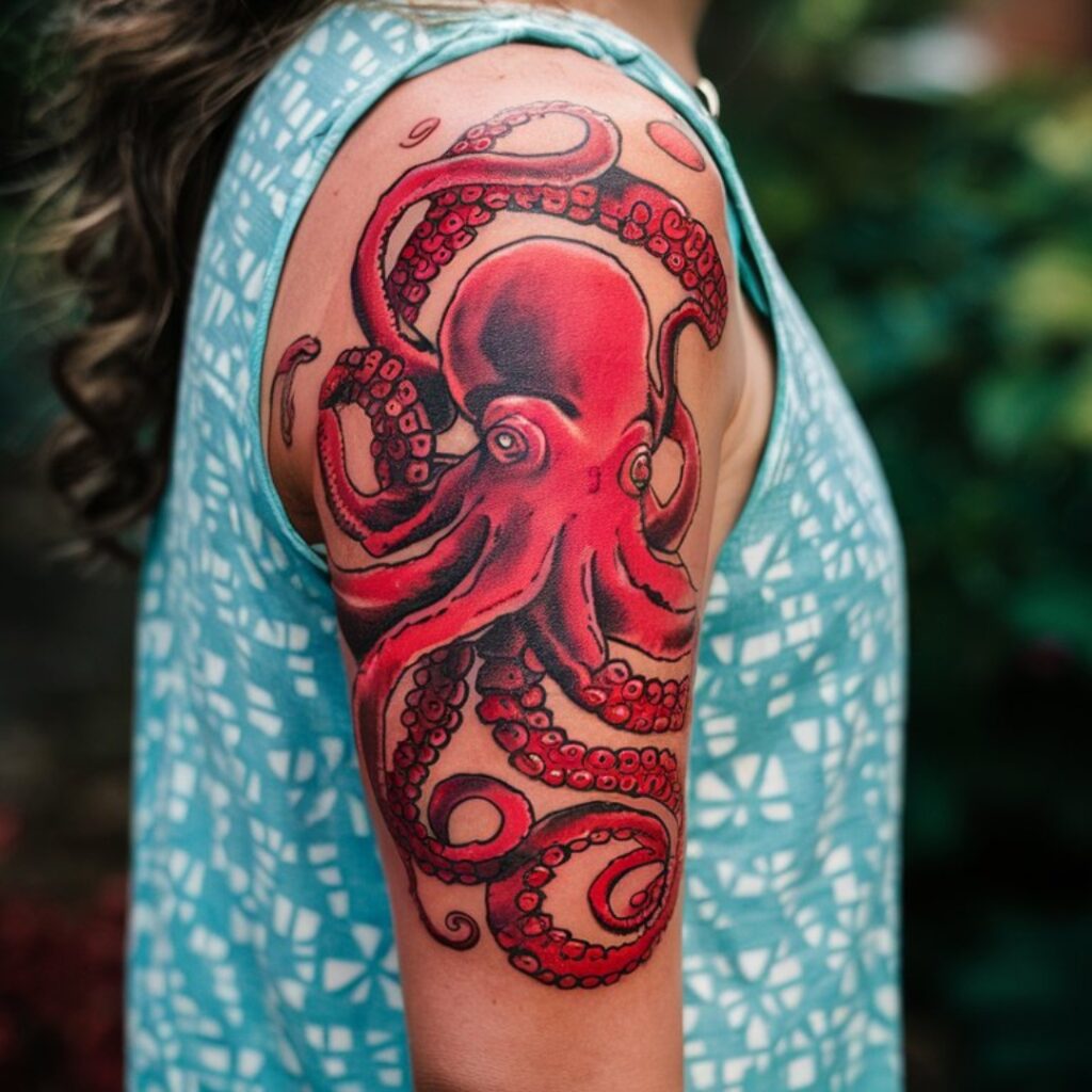 Red Octopus Sleeve