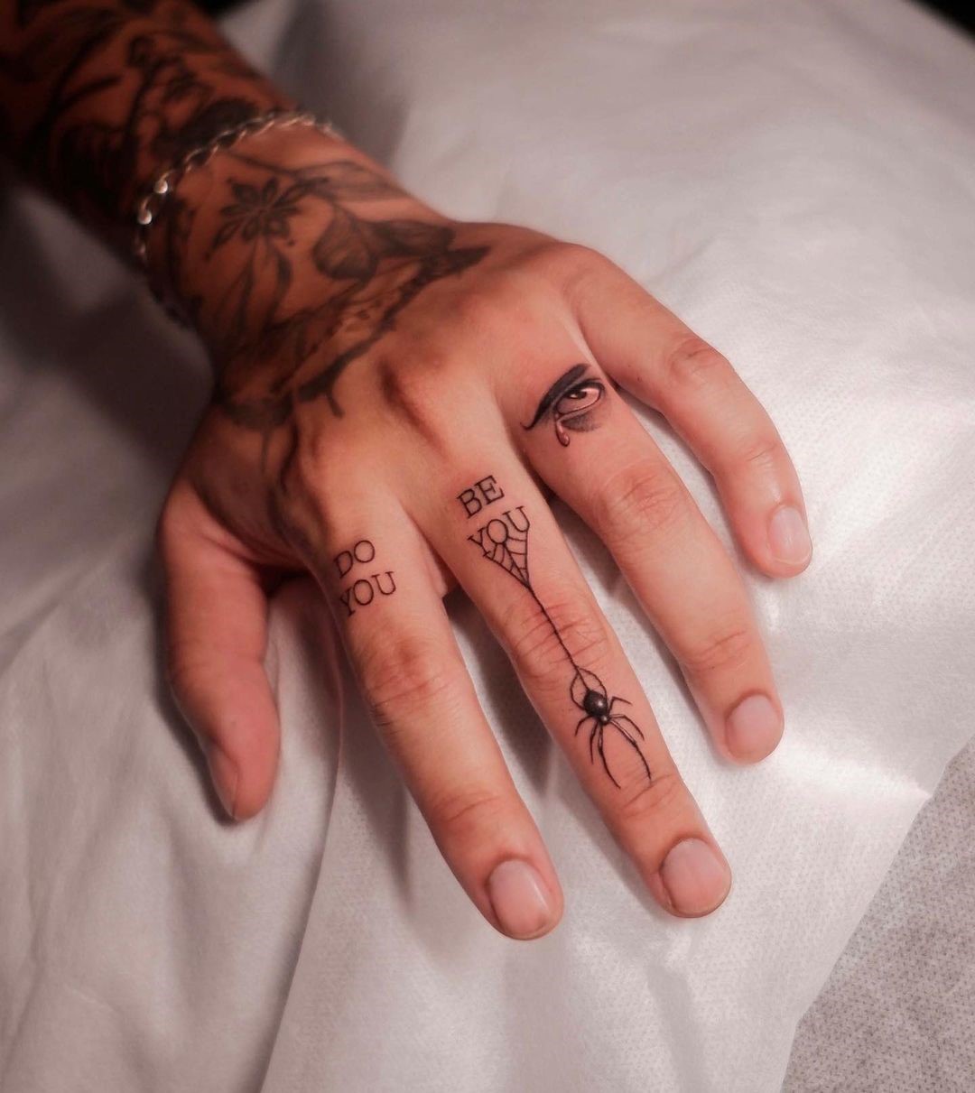 Cool Combination Of Finger Tattoos