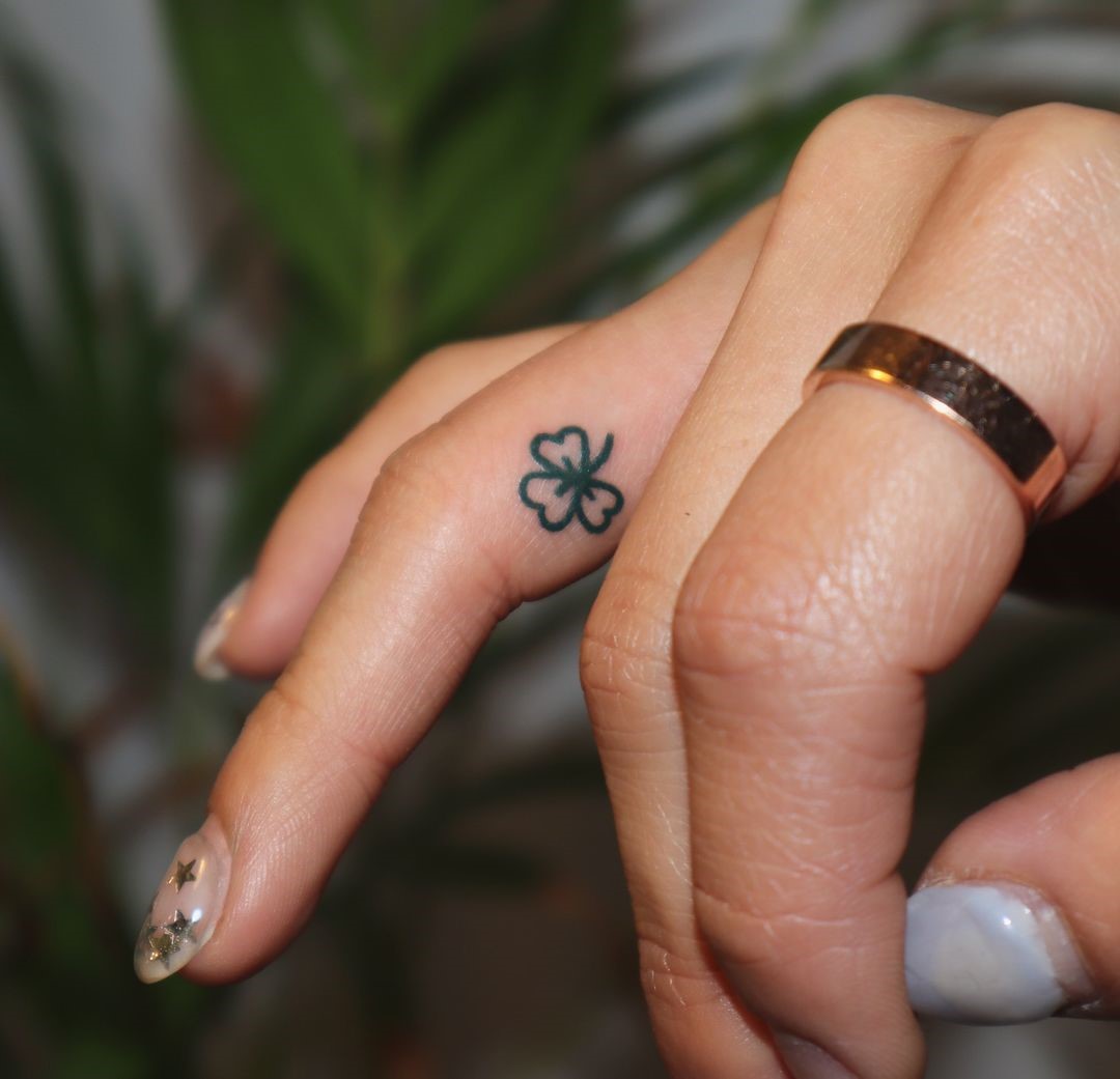Clover Finger Tattoo