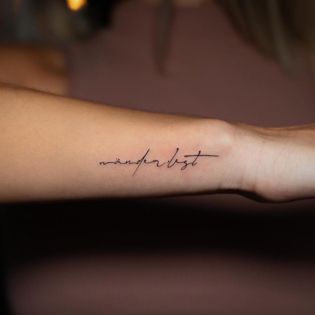 Script Fine Line Tattoo
