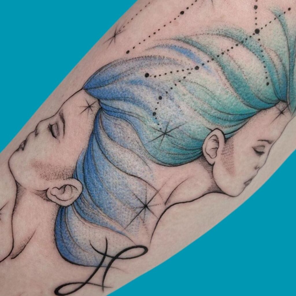 Watercolor Gemini Tattoo