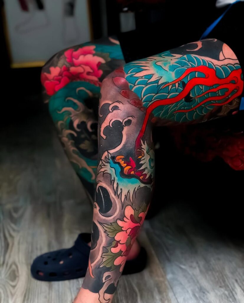 Vibrant Traditional Japanese Leg Sleeve