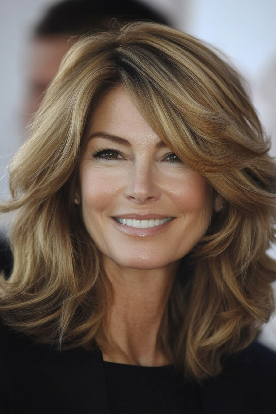 8. Layered Lob with Subtle Waves in Honey Blonde (Long Bob Hairstyles With Layers For Women Over 40) - Long Bob Hairstyles With Layers For Women Over 40