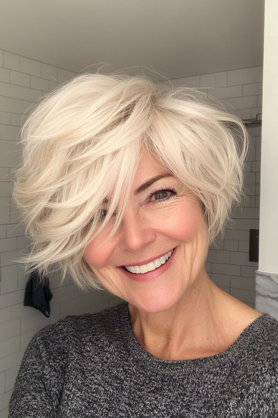 7. Soft Choppy Layers with Light Blonde (Short Messy Haircuts For Women Over 60) - Short Messy Haircuts For Women Over 60