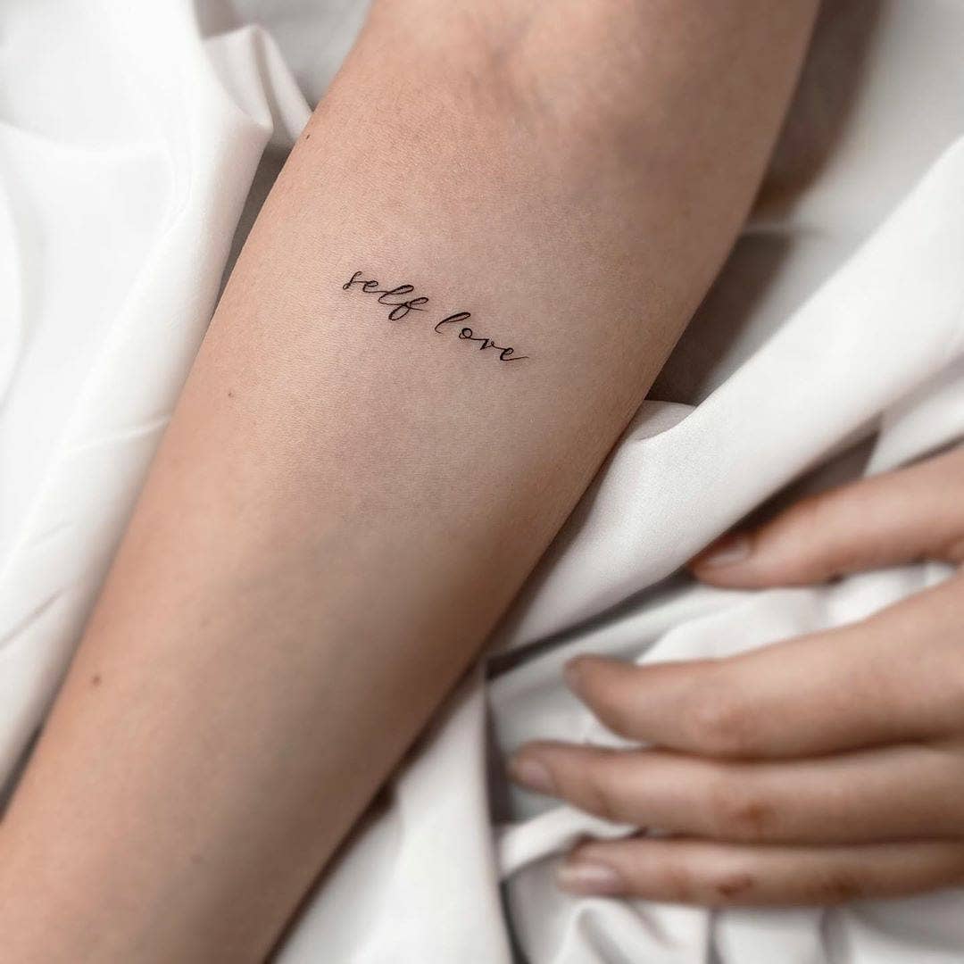 Elegant Script of Self Love on Skin