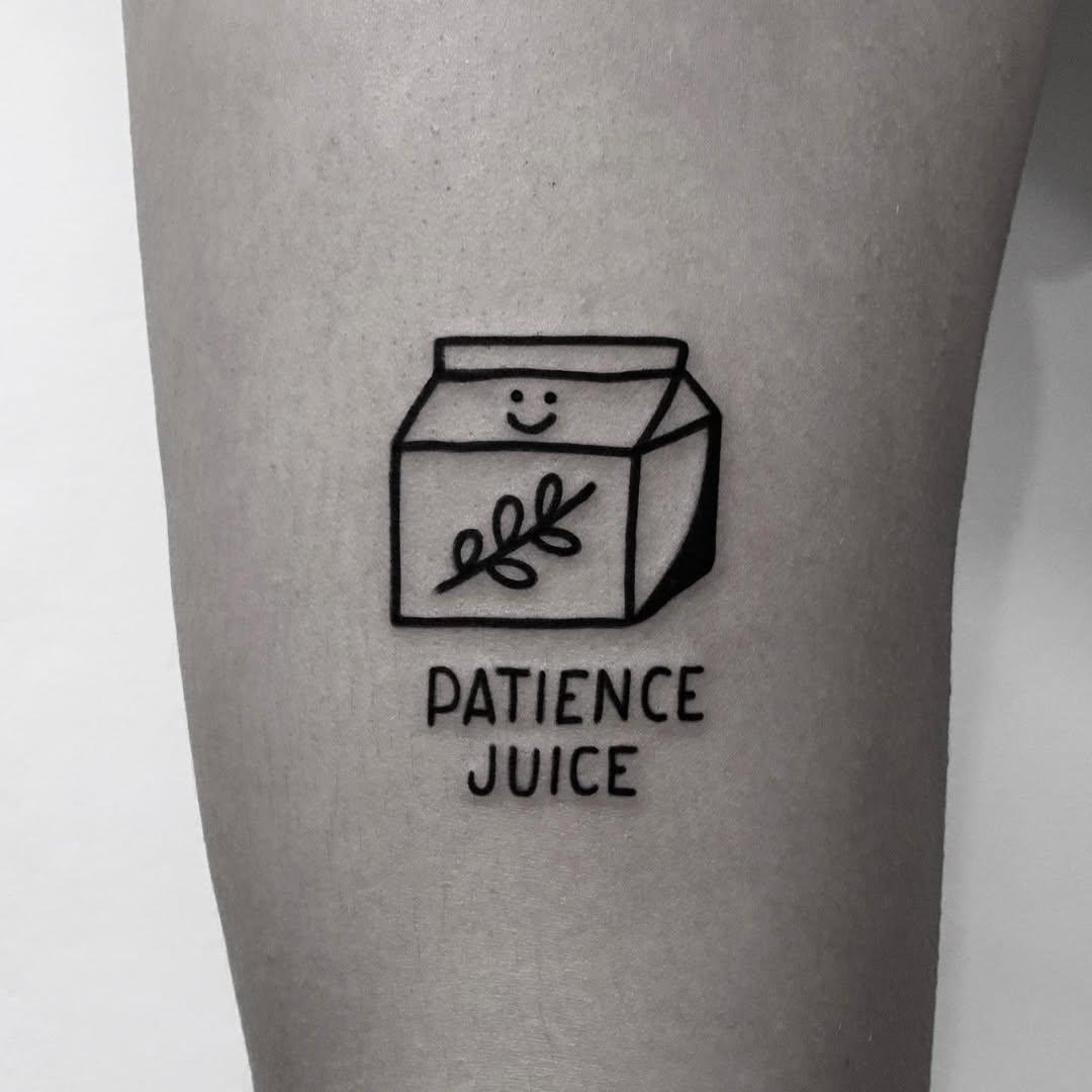 Unique tattoo promoting self-patience and love.
