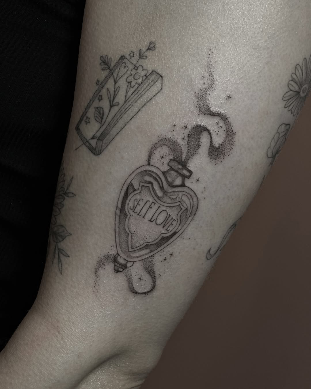 A Vintage Flask Capturing Self-Love Essence