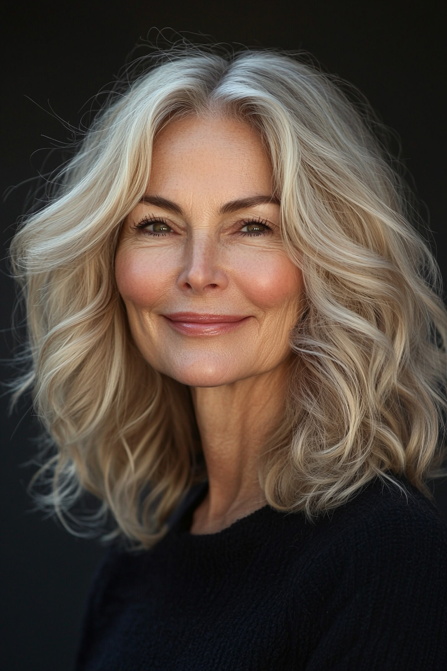 7. Mid-Length Layers in Honey Blonde (Haircuts For Older Women With Wavy Hair) - Haircuts For Older Women With Wavy Hair