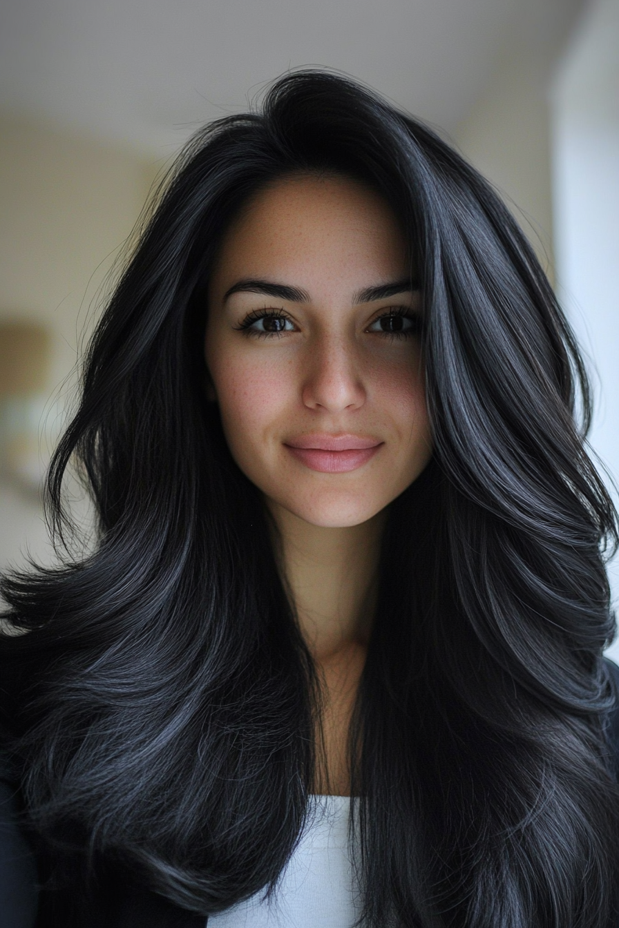 11. Raven Cascading Layers (Hairstyles For Thick Hair) - Hairstyles For Thick Hair