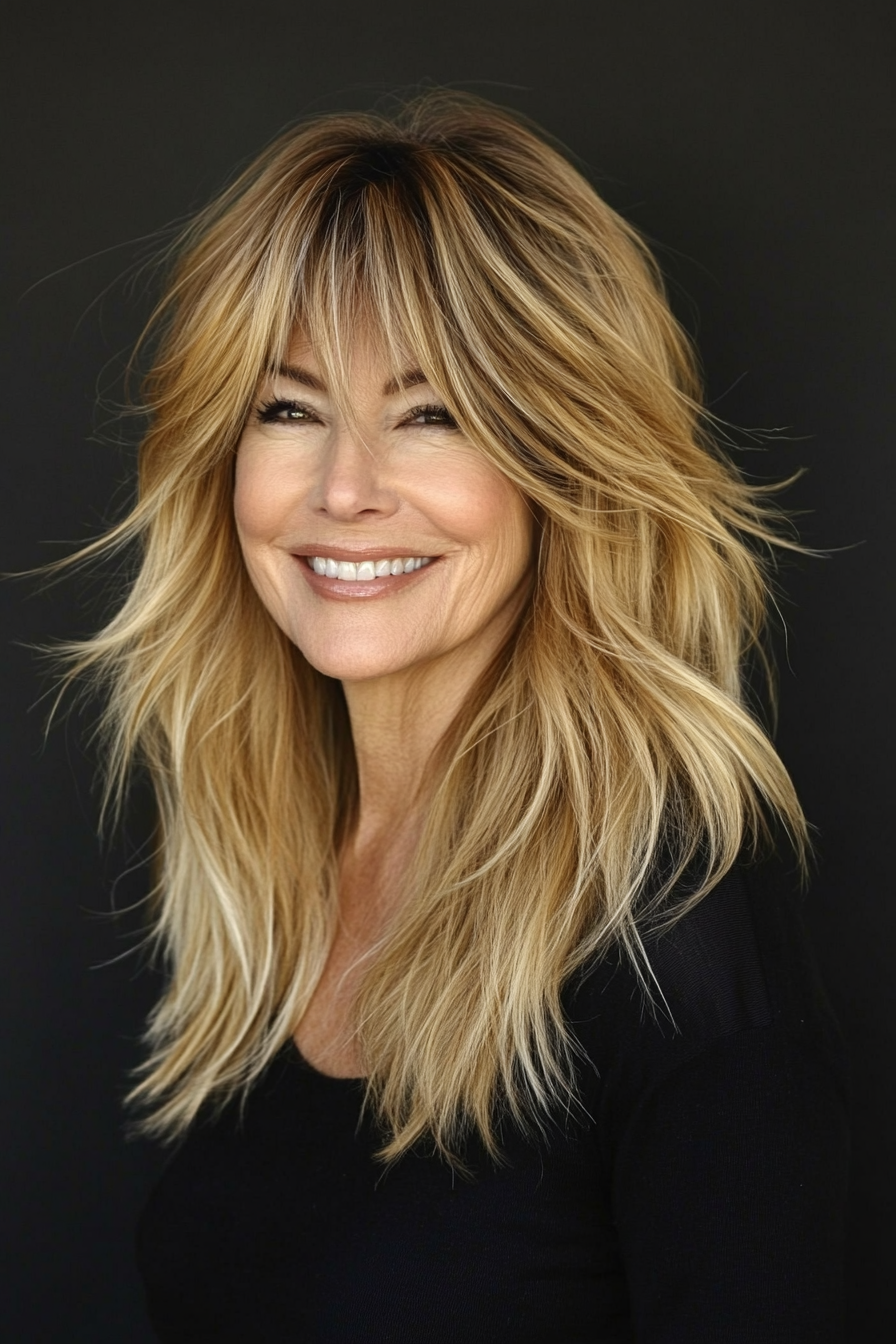 6. Wispy Lob with Light Golden Blonde (Long Bob Haircuts For Older Women) - Long Bob Haircuts For Older Women
