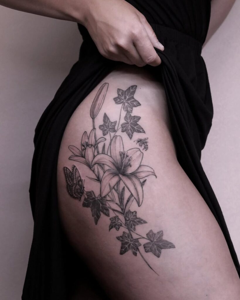 Lily Hip Tattoo