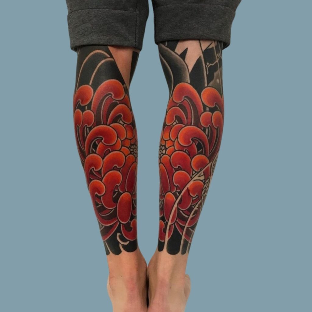 Gorgeous Japanese Leg Sleeve Tattoo