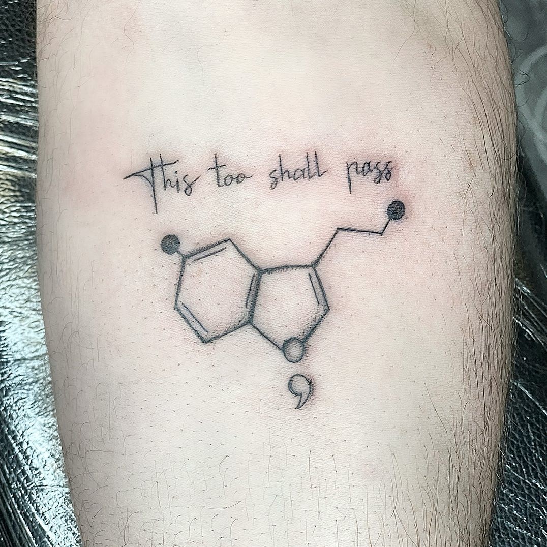 Serotonin Formula With Script Tattoo