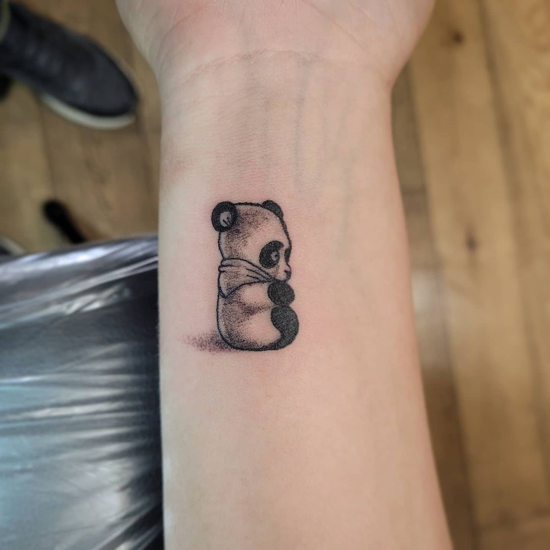 Semicolon Panda Bear Tattoo