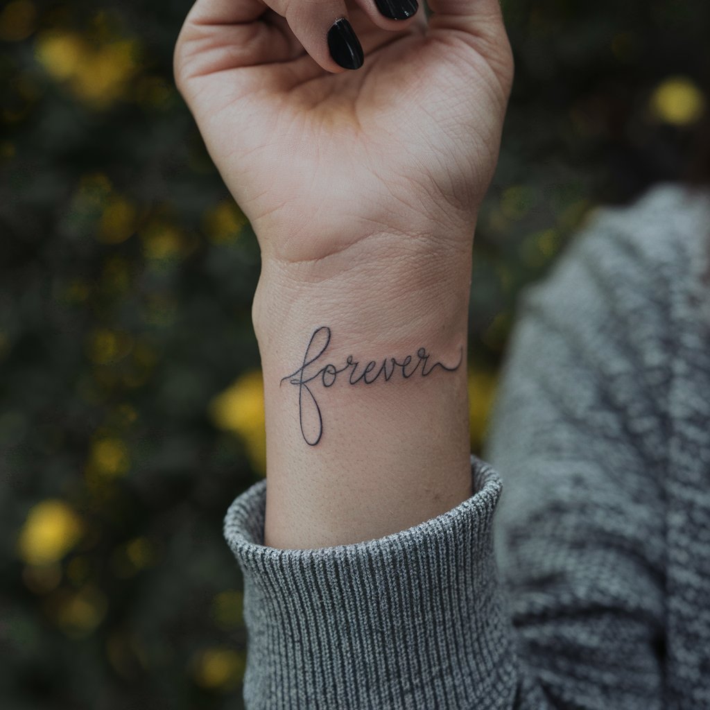 Forever Script Tattoo