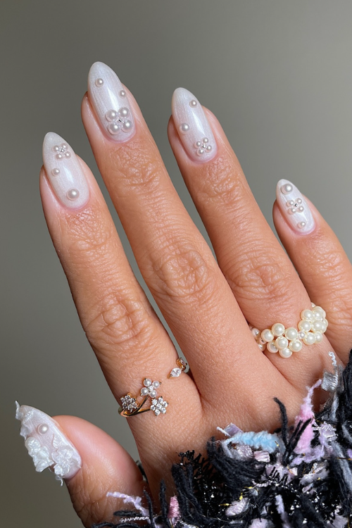 24 Pearl Nails That Look Like Luxury Bottled Into a Mani!