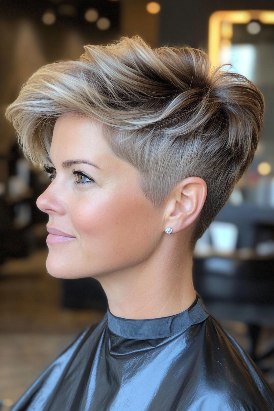 3. Ash Brown Layered Faux Hawk (Faux Hawk Haircuts For Women) - Faux Hawk Haircuts For Women