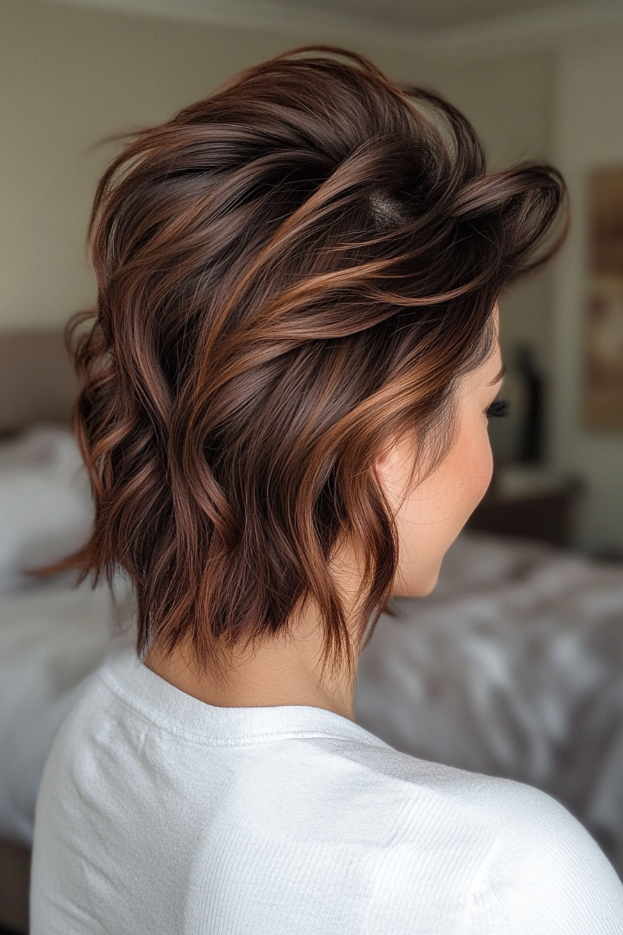 5. Dark Chestnut Wavy Faux Hawk (Faux Hawk Haircuts For Women) - Faux Hawk Haircuts For Women