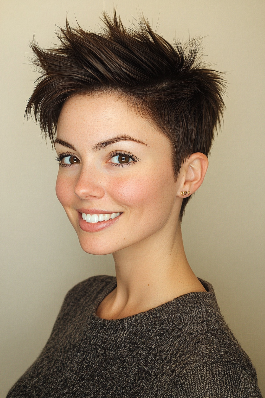 6. Espresso Short Spiky Faux Hawk (Faux Hawk Haircuts For Women) - Faux Hawk Haircuts For Women