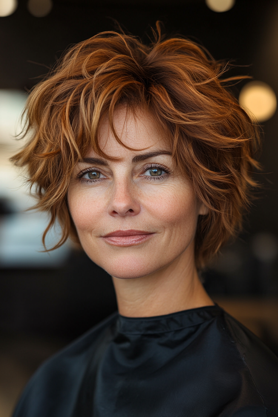 20. Chestnut Tousled Shag Mullet (Funky Haircuts For Women Over 50) - Funky Haircuts For Women Over 50