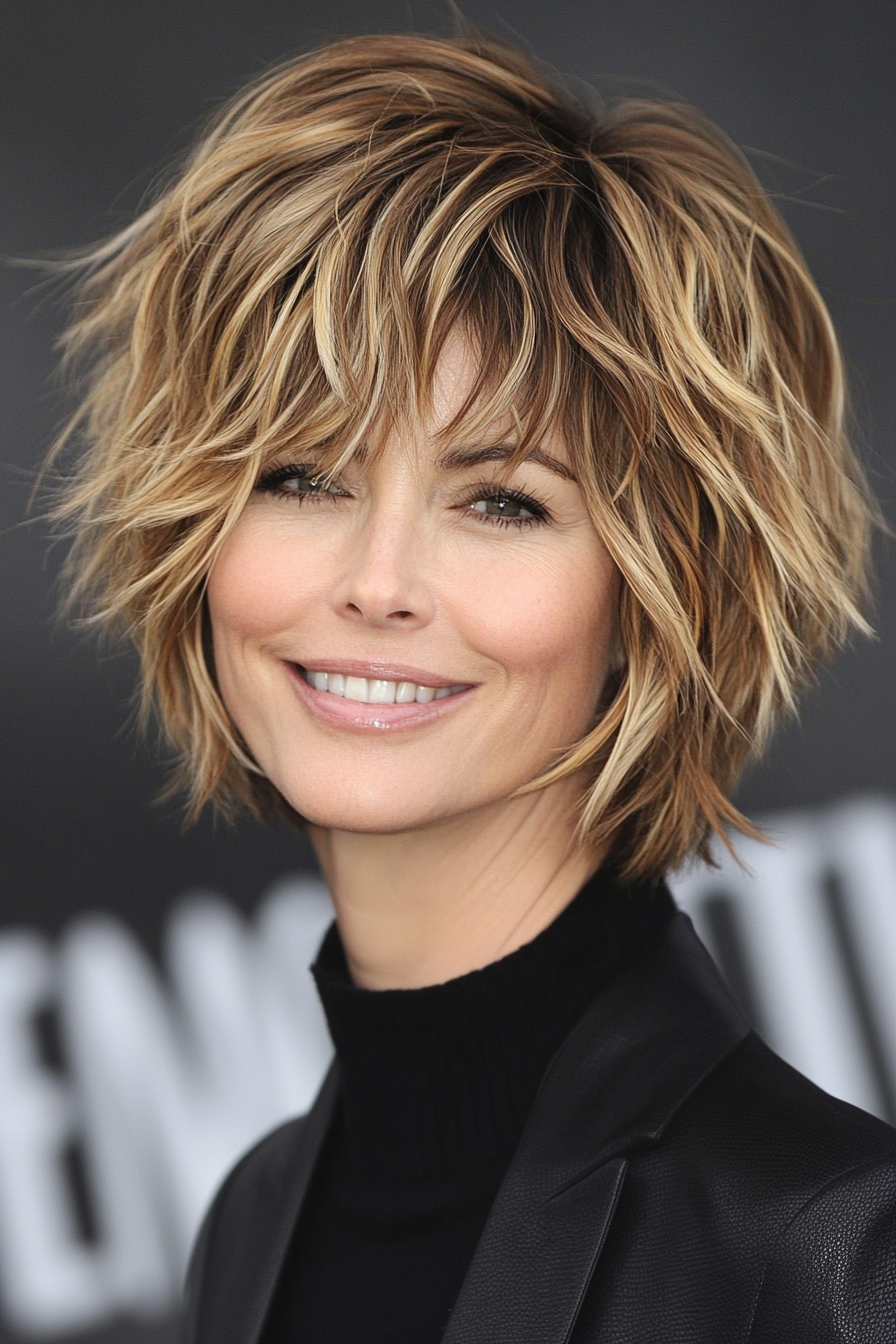 4. Shaggy Crop with Golden Blonde Highlights (Hairstyles For Short Hair) - Hairstyles For Short Hair