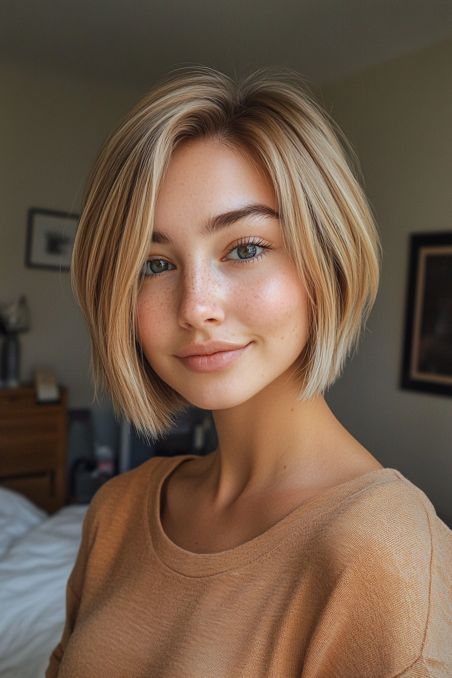 10. Cropped Bob in Honey Blonde (Hairstyles For Short Hair) - Hairstyles For Short Hair
