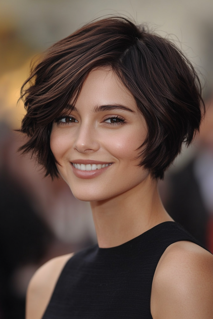 11. Textured Pixie Bob in Dark Chocolate Brown (Hairstyles For Short Hair) - Hairstyles For Short Hair