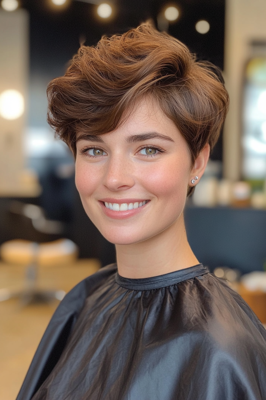 21. Textured Crop in Chestnut Brown (Hairstyles For Short Hair) - Hairstyles For Short Hair