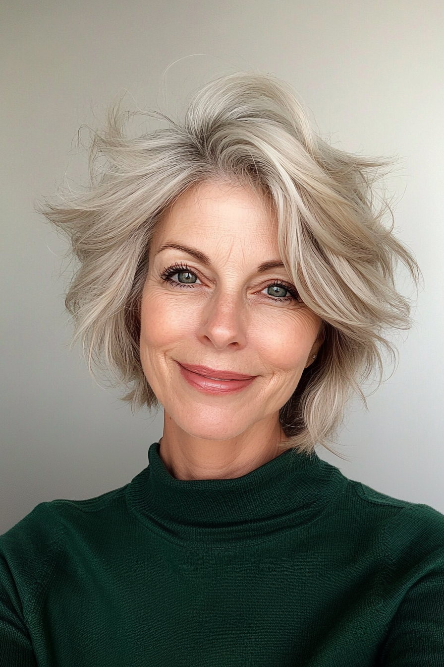24. Muted Beige Blonde Spiky Layers (Spiky Hairstyles For Women Over 60) - Spiky Hairstyles For Women Over 60