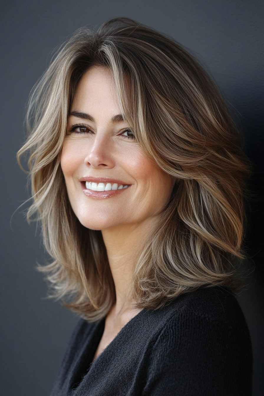 1. Soft Layered Lob (Summer Hair Trends For Women Over 40) - Summer Hair Trends For Women Over 40