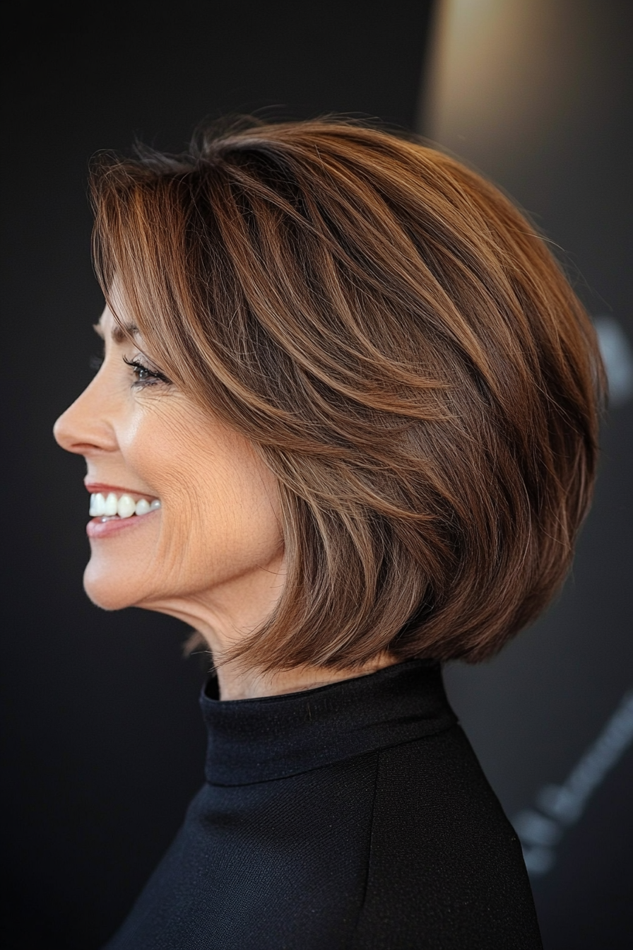 2. Classic Bob with Subtle Layers (Summer Hair Trends For Women Over 40) - Summer Hair Trends For Women Over 40