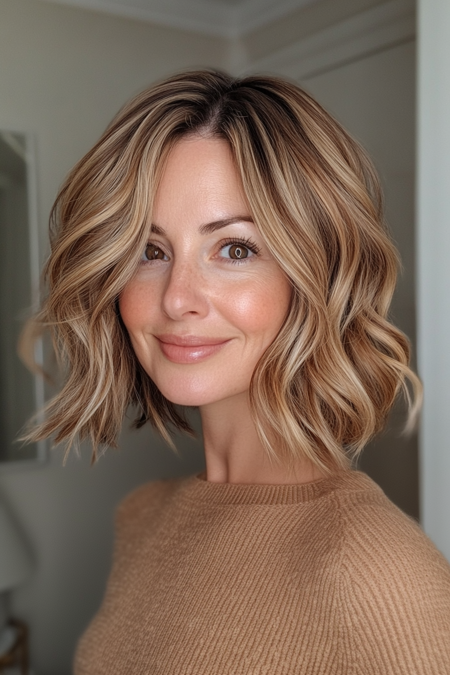 3. Textured Wavy Bob (Summer Hair Trends For Women Over 40) - Summer Hair Trends For Women Over 40