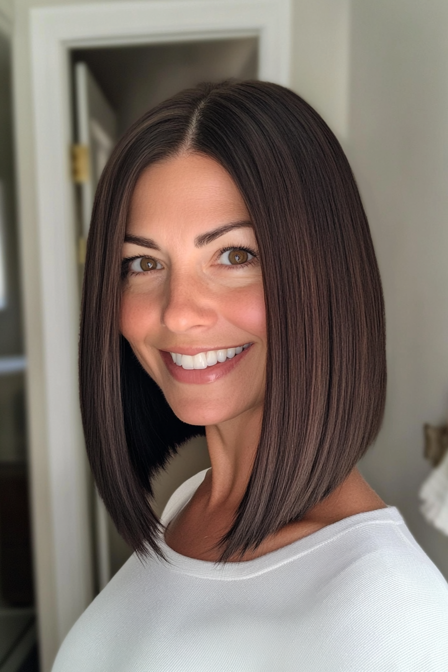 9. Sleek Long Bob (Summer Hair Trends For Women Over 40) - Summer Hair Trends For Women Over 40