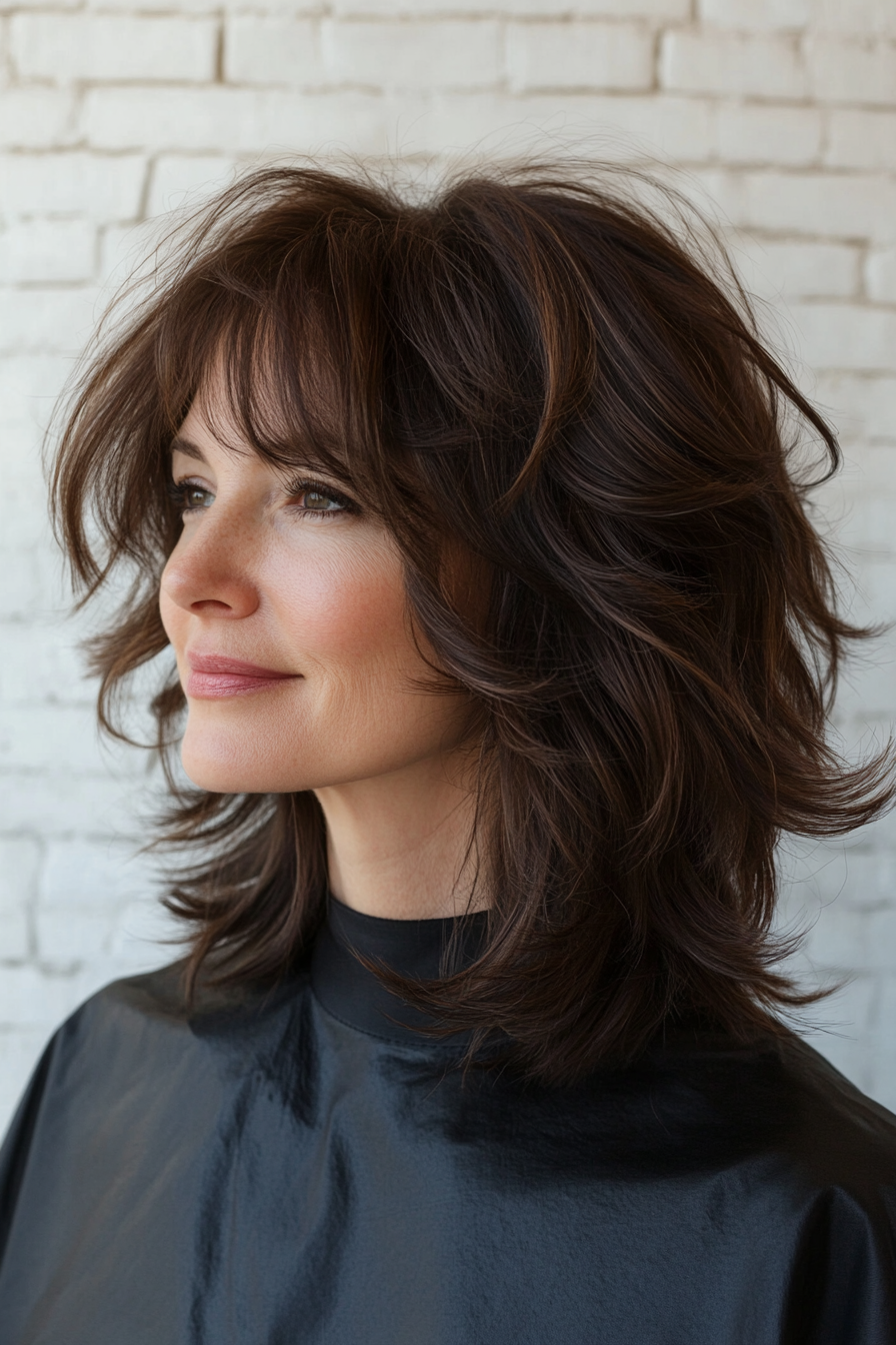 10. Tousled Shag with Fringes (Summer Hair Trends For Women Over 40) - Summer Hair Trends For Women Over 40