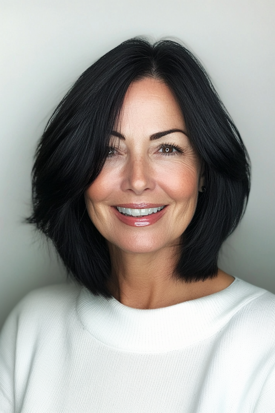 14. Chin-Length Layered Cut (Summer Hair Trends For Women Over 40) - Summer Hair Trends For Women Over 40