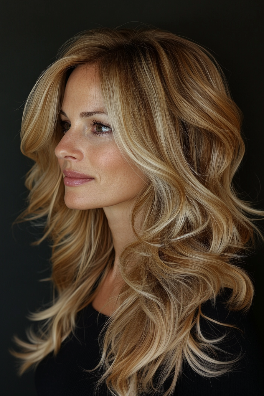 19. Soft Curls with Layers (Summer Hair Trends For Women Over 40) - Summer Hair Trends For Women Over 40